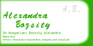 alexandra bozsity business card